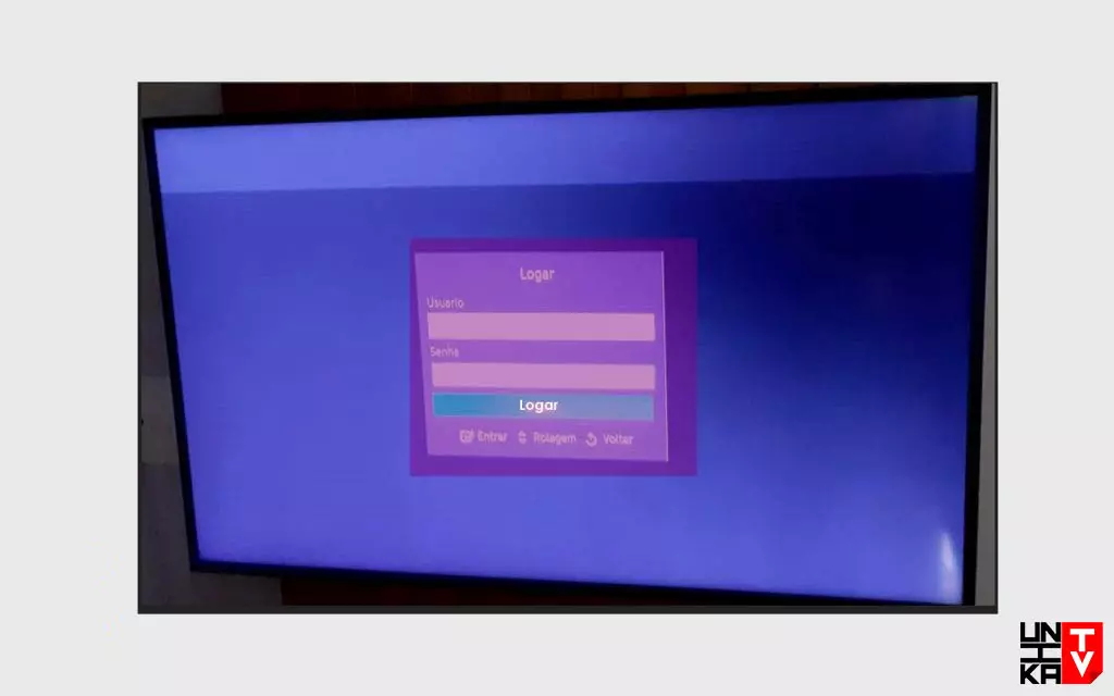 Foto da tela de login do aplicativo